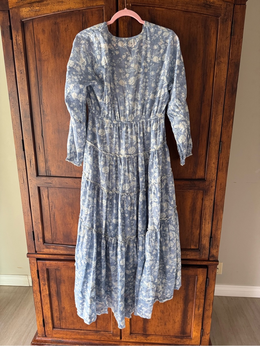 Free People Pappiet Midi Dress in Bluebell Combo Size Large - Picture 12 of 12